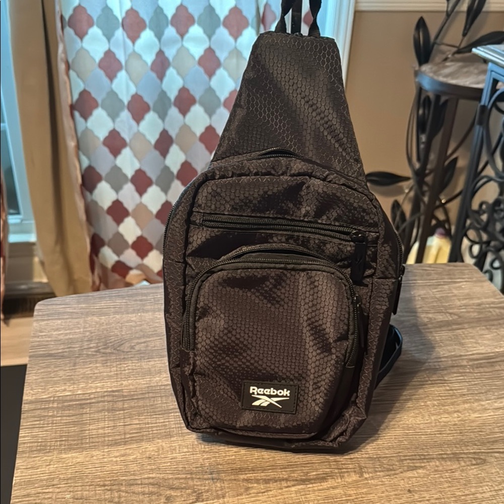 Reebok Black Textured Backpack